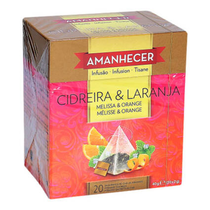 Chá Cidreira e Laranja Pirâmides Amanhecer Saquetas (20x2gr) - Supermercado - Mercearia