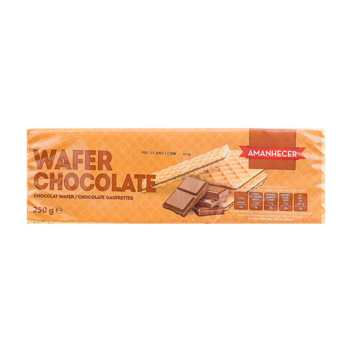 Bolacha Wafer amanhecer chocolate 250gr cx c/21unid - Supermercado - Mercearia